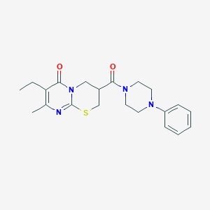 7-ethyl-8-methyl-3-(4-phenylpiperazine-1-carbonyl)-3,4-dihydropyrimido[2,1-b][1,3]thiazin-6(2H)-one