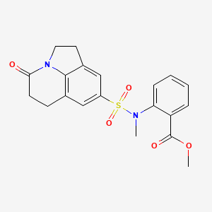 molecular formula C20H20N2O5S B2705641 methyl 2-(N-methyl-4-oxo-2,4,5,6-tetrahydro-1H-pyrrolo[3,2,1-ij]quinoline-8-sulfonamido)benzoate CAS No. 898463-00-8