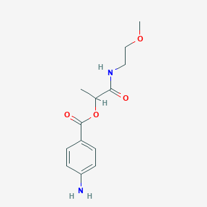 molecular formula C13H18N2O4 B2705646 1-[(2-Methoxyethyl)carbamoyl]ethyl 4-aminobenzoate CAS No. 1307397-96-1