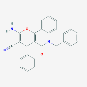 molecular formula C26H19N3O2 B270565 2-amino-6-benzyl-5-oxo-4-phenyl-5,6-dihydro-4H-pyrano[3,2-c]quinoline-3-carbonitrile 