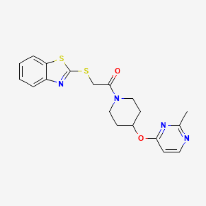 molecular formula C19H20N4O2S2 B2705653 2-(Benzo[d]thiazol-2-ylthio)-1-(4-((2-methylpyrimidin-4-yl)oxy)piperidin-1-yl)ethanone CAS No. 2097930-49-7