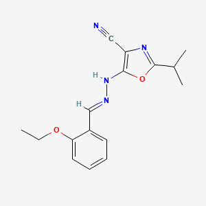 (E)-5-(2-(2-ethoxybenzylidene)hydrazinyl)-2-isopropyloxazole-4-carbonitrile