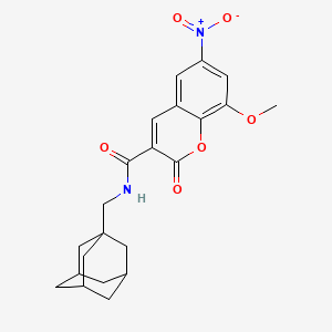 molecular formula C22H24N2O6 B2705657 N-[(adamantan-1-yl)methyl]-8-methoxy-6-nitro-2-oxo-2H-chromene-3-carboxamide CAS No. 727663-58-3