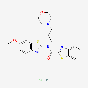 molecular formula C23H25ClN4O3S2 B2705668 N-(6-甲氧基苯并[d]噻唑-2-基)-N-(3-吗啉基丙基)苯并[d]噻唑-2-甲酰胺盐酸盐 CAS No. 1216774-32-1