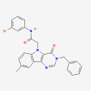 2-(3-benzyl-8-methyl-4-oxo-3H-pyrimido[5,4-b]indol-5(4H)-yl)-N-(3-bromophenyl)acetamide