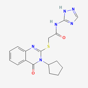 molecular formula C17H18N6O2S B2705683 2-(3-chloro-4-methoxyphenyl)-N-methyl-N-{2-[5-(5-methyl-1H-indol-2-yl)-1,2,4-oxadiazol-3-yl]ethyl}acetamide CAS No. 1115976-52-7