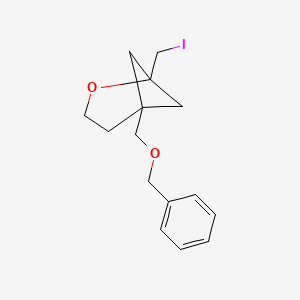 molecular formula C15H19IO2 B2705690 1-(碘甲基)-5-(苯甲氧甲基)-2-氧杂双环[3.1.1]庚烷 CAS No. 2377035-30-6