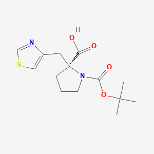 molecular formula C14H20N2O4S B2705694 Boc-(S)-alpha-(4-thiazolylmethyl)-proline CAS No. 1217628-22-2