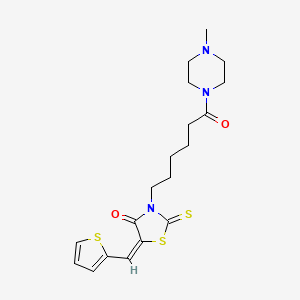 (E)-3-(6-(4-methylpiperazin-1-yl)-6-oxohexyl)-5-(thiophen-2-ylmethylene)-2-thioxothiazolidin-4-one