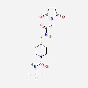 molecular formula C17H28N4O4 B2705702 N-(tert-butyl)-4-((2-(2,5-dioxopyrrolidin-1-yl)acetamido)methyl)piperidine-1-carboxamide CAS No. 1234941-12-8