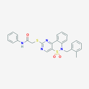 2-{[6-(2-methylbenzyl)-5,5-dioxido-6H-pyrimido[5,4-c][2,1]benzothiazin-2-yl]thio}-N-phenylacetamide