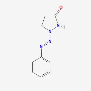 molecular formula C9H10N4O B2705716 1-(2-phenyldiazenyl)tetrahydro-3H-pyrazol-3-one CAS No. 303994-90-3