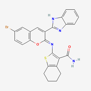 (Z)-2-((3-(1H-benzo[d]imidazol-2-yl)-6-bromo-2H-chromen-2-ylidene)amino)-4,5,6,7-tetrahydrobenzo[b]thiophene-3-carboxamide