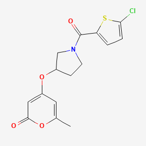 molecular formula C15H14ClNO4S B2705720 4-((1-(5-氯噻吩-2-甲酰)吡咯烷-3-基)氧基)-6-甲基-2H-吡喃-2-酮 CAS No. 1787880-31-2