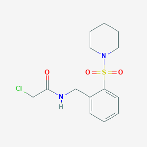 molecular formula C14H19ClN2O3S B2705722 2-chloro-N-{[2-(piperidine-1-sulfonyl)phenyl]methyl}acetamide CAS No. 1087784-13-1