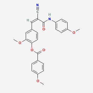 molecular formula C26H22N2O6 B2705723 [4-[(Z)-2-Cyano-3-(4-methoxyanilino)-3-oxoprop-1-enyl]-2-methoxyphenyl] 4-methoxybenzoate CAS No. 732290-56-1