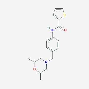 molecular formula C18H22N2O2S B270573 N-{4-[(2,6-dimethylmorpholin-4-yl)methyl]phenyl}thiophene-2-carboxamide 