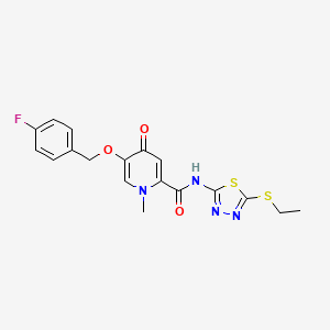 N-(5-(ethylthio)-1,3,4-thiadiazol-2-yl)-5-((4-fluorobenzyl)oxy)-1-methyl-4-oxo-1,4-dihydropyridine-2-carboxamide