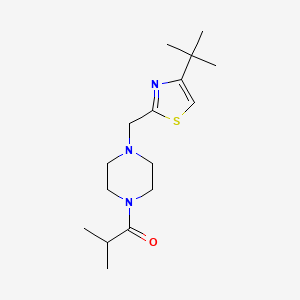 molecular formula C16H27N3OS B2705737 1-(4-((4-(叔丁基)噻唑-2-基)甲基)哌嗪-1-基)-2-甲基丙酮 CAS No. 1172031-78-5