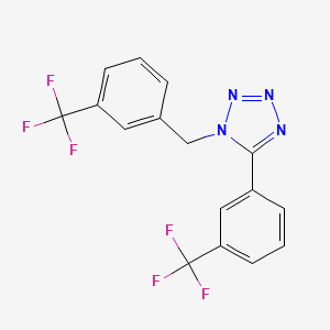 molecular formula C16H10F6N4 B2705747 1-(3-(Trifluoromethyl)benzyl)-5-(3-(trifluoromethyl)phenyl)-1H-1,2,3,4-tetraazole CAS No. 303145-04-2