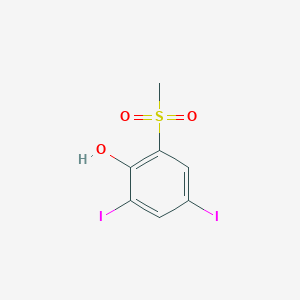 molecular formula C7H6I2O3S B2705749 2,4-Diiodo-6-methylsulfonylphenol CAS No. 400087-33-4