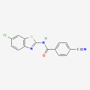 molecular formula C15H8ClN3OS B2705751 N-(6-chlorobenzo[d]thiazol-2-yl)-4-cyanobenzamide CAS No. 313662-28-1