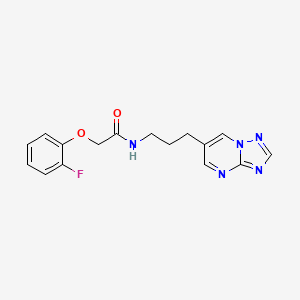 molecular formula C16H16FN5O2 B2705752 N-(3-([1,2,4]triazolo[1,5-a]pyrimidin-6-yl)propyl)-2-(2-fluorophenoxy)acetamide CAS No. 2034277-13-7