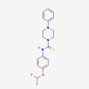 molecular formula C18H19F2N3OS B2705753 N-[4-(difluoromethoxy)phenyl]-4-phenylpiperazine-1-carbothioamide CAS No. 398996-27-5