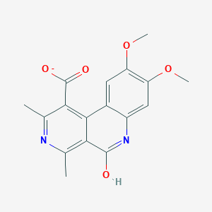 molecular formula C17H15N2O5- B270577 5-hydroxy-8,9-dimethoxy-2,4-dimethylbenzo[c][2,7]naphthyridine-1-carboxylate 