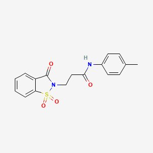 molecular formula C17H16N2O4S B2705775 3-(1,1-二氧代-3-氧代苯并[d]异噻唑-2(3H)-基)-N-(对甲苯)丙酰胺 CAS No. 899996-05-5