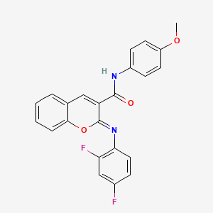 (2Z)-2-[(2,4-difluorophenyl)imino]-N-(4-methoxyphenyl)-2H-chromene-3-carboxamide