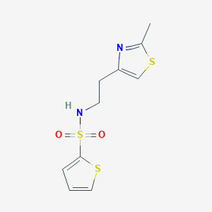 molecular formula C10H12N2O2S3 B2705779 N-[2-(2-甲基-1,3-噻唑-4-基)乙基]噻吩-2-磺酰胺 CAS No. 863511-57-3