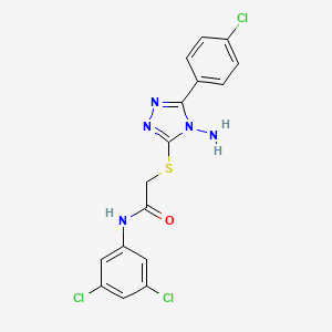 molecular formula C16H12Cl3N5OS B2705785 2-[[4-氨基-5-(4-氯苯基)-1,2,4-三唑-3-基]硫醚基]-N-(3,5-二氯苯基)乙酰胺 CAS No. 843620-70-2