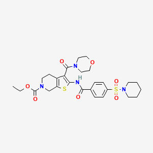 ethyl 3-(morpholine-4-carbonyl)-2-(4-(piperidin-1-ylsulfonyl)benzamido)-4,5-dihydrothieno[2,3-c]pyridine-6(7H)-carboxylate