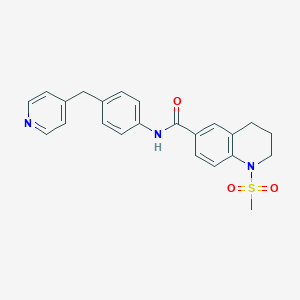 molecular formula C23H23N3O3S B270579 1-(methylsulfonyl)-N-[4-(pyridin-4-ylmethyl)phenyl]-1,2,3,4-tetrahydroquinoline-6-carboxamide 