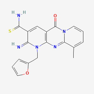 1-(furan-2-ylmethyl)-2-imino-10-methyl-5-oxo-2,5-dihydro-1H-dipyrido[1,2-a:2',3'-d]pyrimidine-3-carbothioamide
