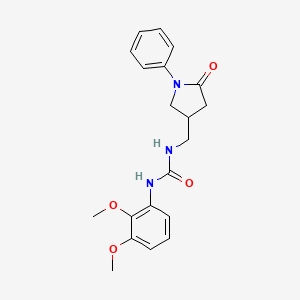molecular formula C20H23N3O4 B2705798 1-(2,3-Dimethoxyphenyl)-3-((5-oxo-1-phenylpyrrolidin-3-yl)methyl)urea CAS No. 954635-74-6