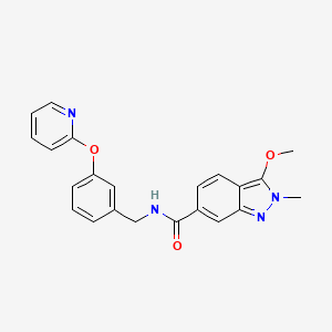 molecular formula C22H20N4O3 B2705800 3-methoxy-2-methyl-N-(3-(pyridin-2-yloxy)benzyl)-2H-indazole-6-carboxamide CAS No. 1448074-68-7