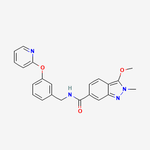 molecular formula C22H20N4O3 B2705800 3-甲氧基-2-甲基-N-(3-(吡啶-2-氧基)苯甲基)-2H-吲唑-6-甲酰胺 CAS No. 1448074-68-7