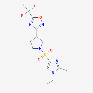 3-(1-((1-ethyl-2-methyl-1H-imidazol-4-yl)sulfonyl)pyrrolidin-3-yl)-5-(trifluoromethyl)-1,2,4-oxadiazole