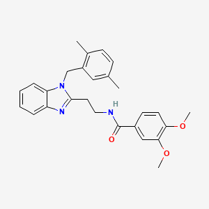 molecular formula C27H29N3O3 B2705813 N-{2-[1-(2,5-dimethylbenzyl)-1H-benzimidazol-2-yl]ethyl}-3,4-dimethoxybenzamide CAS No. 850922-62-2