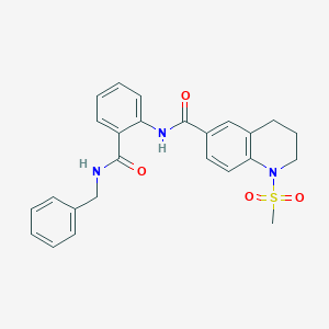 molecular formula C25H25N3O4S B270582 N-[2-(benzylcarbamoyl)phenyl]-1-(methylsulfonyl)-1,2,3,4-tetrahydroquinoline-6-carboxamide 