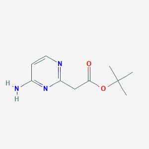 molecular formula C10H15N3O2 B2705830 tert-Butyl 2-(4-aminopyrimidin-2-yl)acetate CAS No. 2248293-98-1