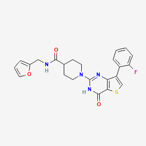molecular formula C23H21FN4O3S B2705834 1-(7-(2-氟苯基)-4-氧代-3,4-二氢噻吩[3,2-d]嘧啶-2-基)-N-(呋喃-2-基甲基)哌啶-4-甲酰胺 CAS No. 1251578-28-5