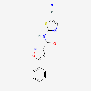 molecular formula C14H8N4O2S B2705836 N-(5-cyanothiazol-2-yl)-5-phenylisoxazole-3-carboxamide CAS No. 1257546-74-9