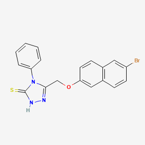 molecular formula C19H14BrN3OS B2705838 3-[(6-溴萘-2-基)氧甲基]-4-苯基-1H-1,2,4-三嗪-5-硫酮 CAS No. 791717-24-3