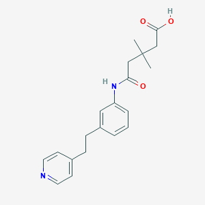 molecular formula C20H24N2O3 B270584 3,3-Dimethyl-5-oxo-5-{3-[2-(4-pyridinyl)ethyl]anilino}pentanoic acid 