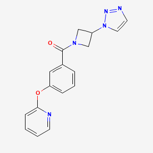 molecular formula C17H15N5O2 B2705841 (3-(1H-1,2,3-triazol-1-yl)azetidin-1-yl)(3-(pyridin-2-yloxy)phenyl)methanone CAS No. 2034235-13-5