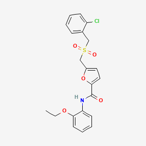 molecular formula C21H20ClNO5S B2705848 5-(((2-chlorobenzyl)sulfonyl)methyl)-N-(2-ethoxyphenyl)furan-2-carboxamide CAS No. 1448043-98-8