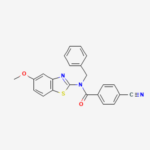 molecular formula C23H17N3O2S B2705849 N-苄基-4-氰基-N-(5-甲氧基苯并[d]噻唑-2-基)苯甲酰胺 CAS No. 899734-82-8